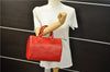 Authentic Louis Vuitton Epi Speedy 25 Hand Boston Bag Red M43017 LV 7037D
