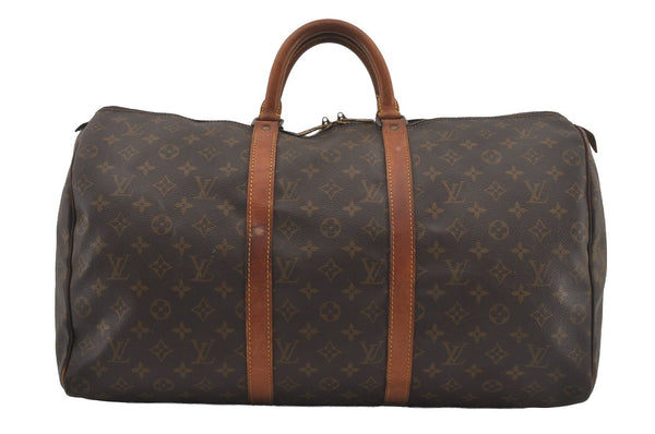 Authentic Louis Vuitton Monogram Keepall 50 Travel Boston Bag M41426 LV 7037I