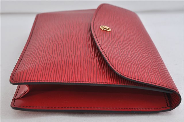 Authentic LOUIS VUITTON Epi Montaigne 27 Clutch Bag Purse Red M52657 LV 7038C