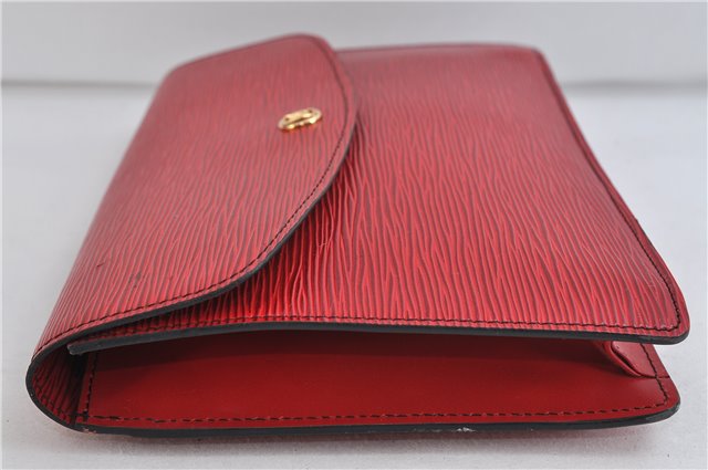 Authentic LOUIS VUITTON Epi Montaigne 27 Clutch Bag Purse Red M52657 LV 7038C