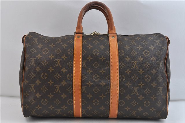 Authentic Louis Vuitton Monogram Keepall 45 Boston Bag M41428 LV 7039C