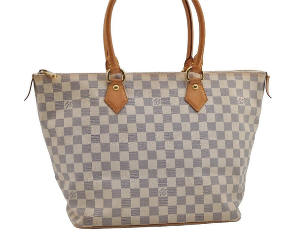 Authentic Louis Vuitton Damier Azur Saleya MM Shoulder Tote Bag N51185 LV 7039I