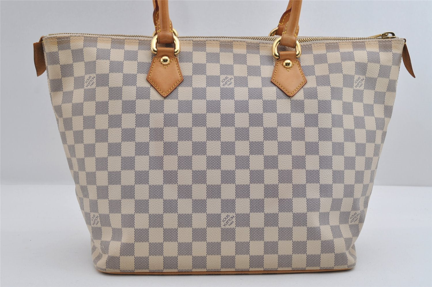 Authentic Louis Vuitton Damier Azur Saleya MM Shoulder Tote Bag N51185 LV 7039I