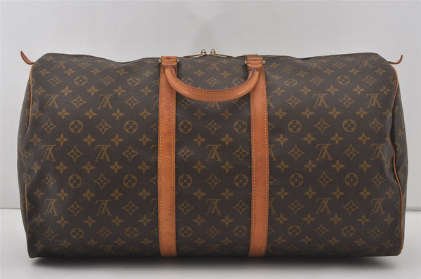 Authentic Louis Vuitton Monogram Keepall 55 Travel Boston Bag M41424 LV 7040I