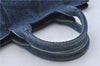 Authentic PRADA Canapa M Denim Tote Hand Bag Blue 7041D