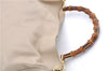 Authentic GUCCI Bamboo Shoulder Hand Bag Nylon Leather Ivory 7044C