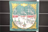 Authentic HERMES Carre 90 Scarf "Marine Et Cavalerie" Silk Green 7044D