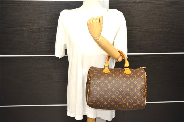 Authentic LOUIS VUITTON Monogram Speedy 30 Hand Bag M41526 LV 7046C