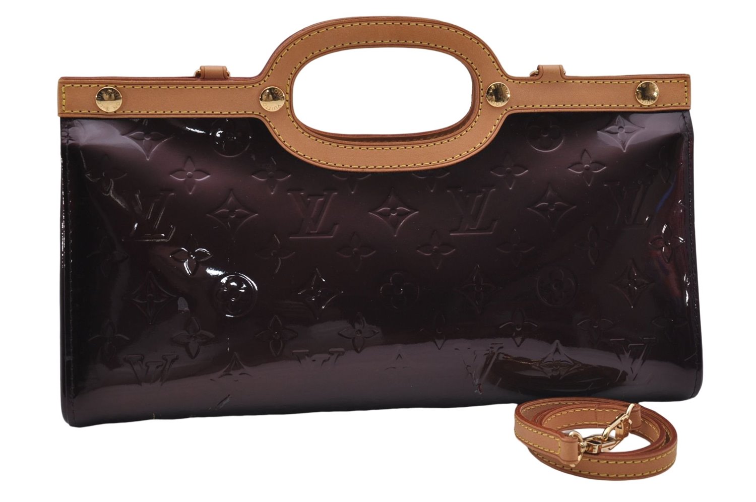 Auth Louis Vuitton Vernis Roxbury Drive 2Way Hand Bag Wine Red M91995 LV 7046D