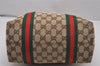 Authentic GUCCI Web Sherry Line Shoulder Tote Bag GG Canvas 162899 Brown 7050I