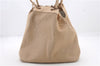 Authentic GUCCI Vintage Shoulder Bag Mesh Leather 90644 Beige 7051C