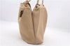 Authentic GUCCI Vintage Shoulder Bag Mesh Leather 90644 Beige 7051C