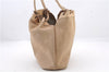 Authentic GUCCI Vintage Shoulder Bag Mesh Leather 90644 Beige 7051C
