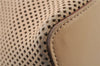 Authentic GUCCI Vintage Shoulder Bag Mesh Leather 90644 Beige 7051C