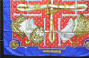 Authentic HERMES Carre 90 Scarf "SELLES A HOUSSE" Silk Blue 7051D