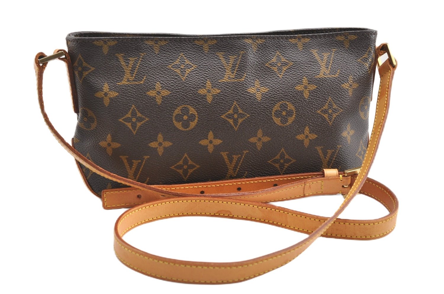 Authentic Louis Vuitton Monogram Trotteur Shoulder Cross Bag M51240 LV 7052F