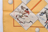 HERMES Petit Carre 40 Scarf Handkerchief "LE MONDE DU POLO" Silk Yellow 7053D