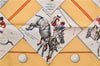 HERMES Petit Carre 40 Scarf Handkerchief "LE MONDE DU POLO" Silk Yellow 7053D