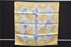 HERMES Petit Carre 40 Scarf Handkerchief "LE MONDE DU POLO" Silk Yellow 7053D