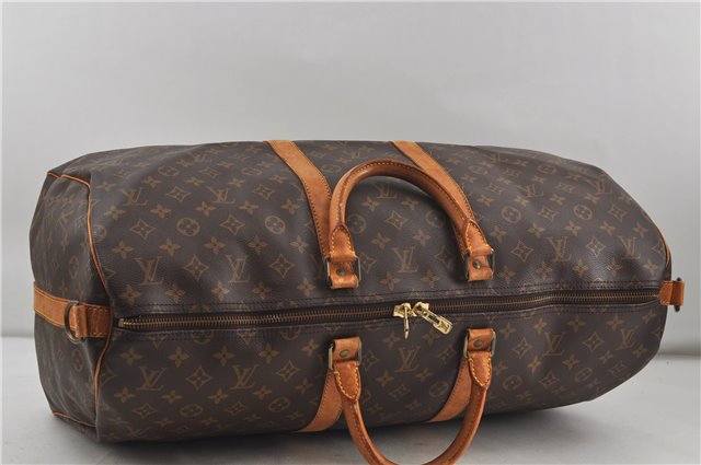 Auth Louis Vuitton Monogram Keepall Bandouliere 55 Boston Bag M41414 LV 7054D