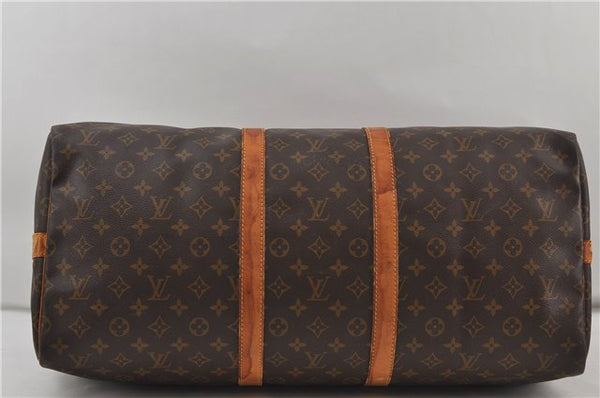 Auth Louis Vuitton Monogram Keepall Bandouliere 55 Boston Bag M41414 LV 7054D
