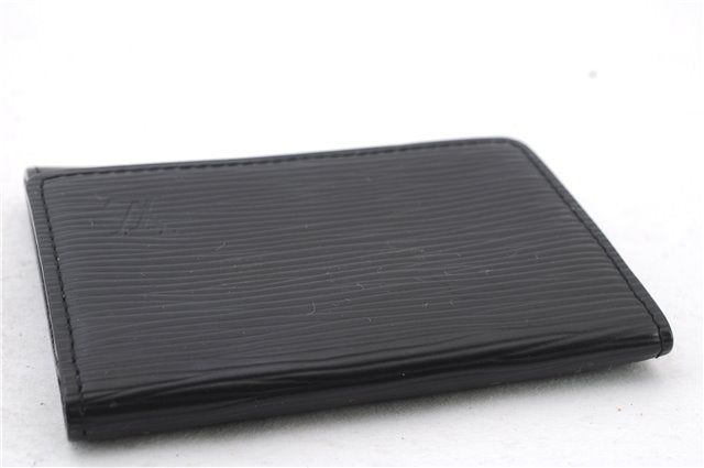 Auth LOUIS VUITTON Epi Enveloppe Carte De Visit Business Card Case Black 7055C