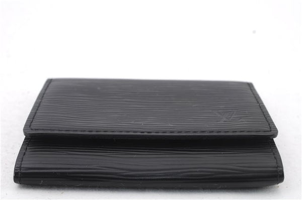 Auth LOUIS VUITTON Epi Enveloppe Carte De Visit Business Card Case Black 7055C