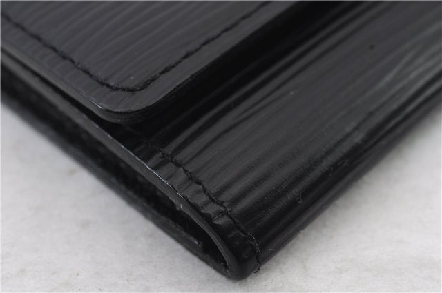 Auth LOUIS VUITTON Epi Enveloppe Carte De Visit Business Card Case Black 7055C