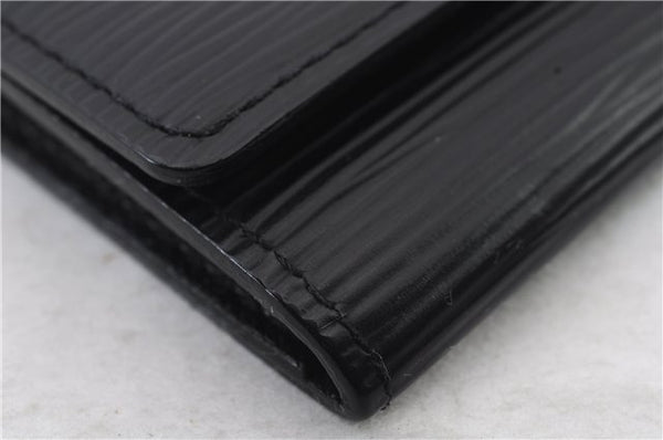Auth LOUIS VUITTON Epi Enveloppe Carte De Visit Business Card Case Black 7055C
