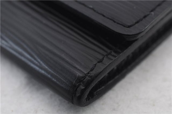 Auth LOUIS VUITTON Epi Enveloppe Carte De Visit Business Card Case Black 7055C