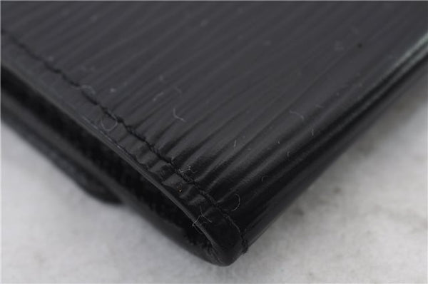 Auth LOUIS VUITTON Epi Enveloppe Carte De Visit Business Card Case Black 7055C