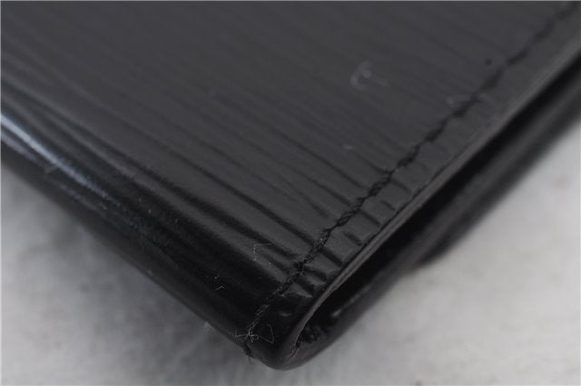 Auth LOUIS VUITTON Epi Enveloppe Carte De Visit Business Card Case Black 7055C