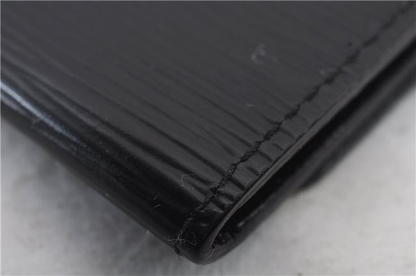 Auth LOUIS VUITTON Epi Enveloppe Carte De Visit Business Card Case Black 7055C