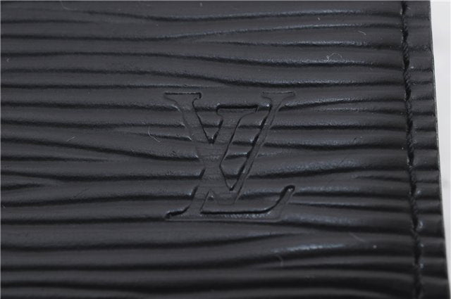 Auth LOUIS VUITTON Epi Enveloppe Carte De Visit Business Card Case Black 7055C