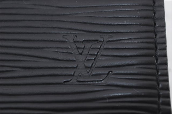 Auth LOUIS VUITTON Epi Enveloppe Carte De Visit Business Card Case Black 7055C