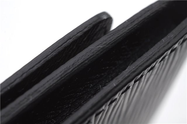 Auth LOUIS VUITTON Epi Enveloppe Carte De Visit Business Card Case Black 7055C