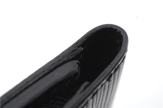 Auth LOUIS VUITTON Epi Enveloppe Carte De Visit Business Card Case Black 7055C