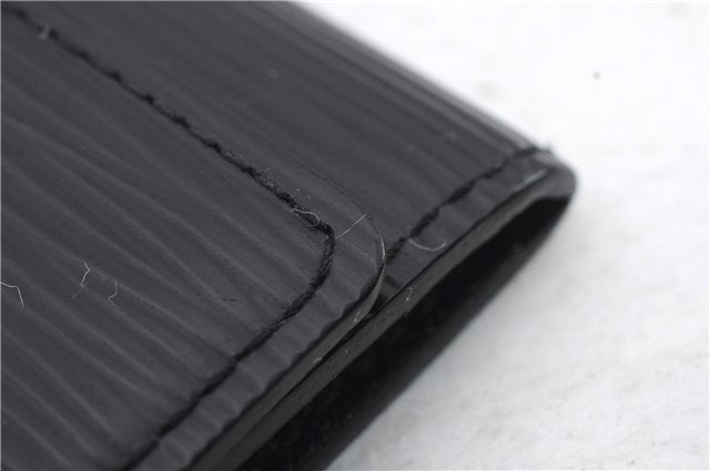 Auth LOUIS VUITTON Epi Enveloppe Carte De Visit Business Card Case Black 7055C