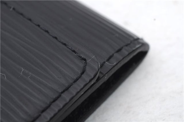 Auth LOUIS VUITTON Epi Enveloppe Carte De Visit Business Card Case Black 7055C
