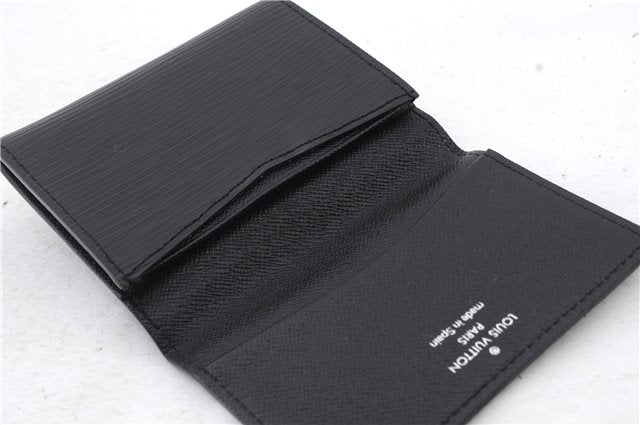 Auth LOUIS VUITTON Epi Enveloppe Carte De Visit Business Card Case Black 7055C