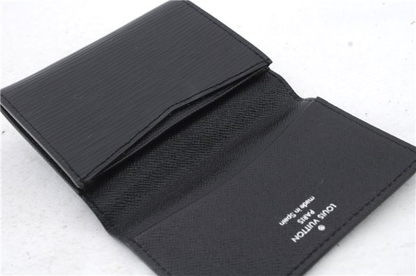 Auth LOUIS VUITTON Epi Enveloppe Carte De Visit Business Card Case Black 7055C