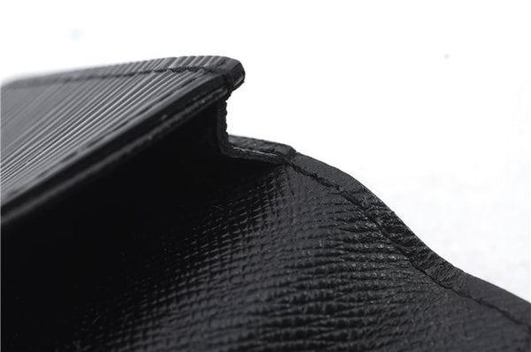 Auth LOUIS VUITTON Epi Enveloppe Carte De Visit Business Card Case Black 7055C