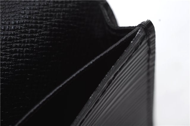 Auth LOUIS VUITTON Epi Enveloppe Carte De Visit Business Card Case Black 7055C