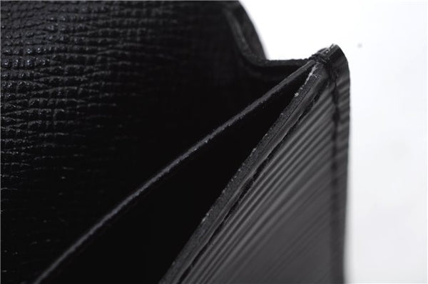 Auth LOUIS VUITTON Epi Enveloppe Carte De Visit Business Card Case Black 7055C