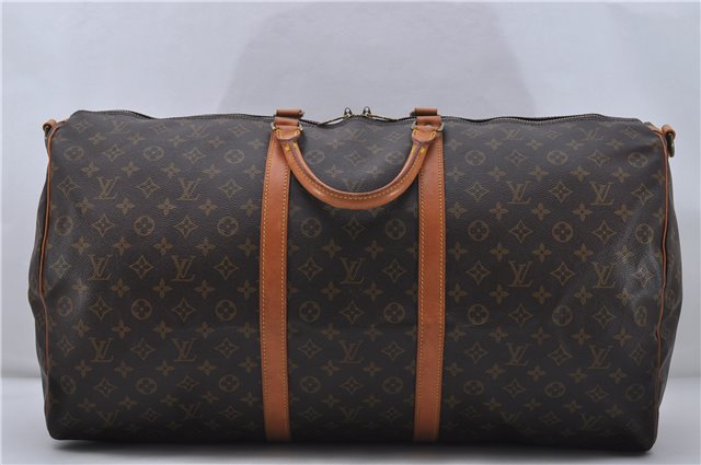 Auth Louis Vuitton Monogram Keepall Bandouliere 60 Boston Bag M41412 LV 7058D
