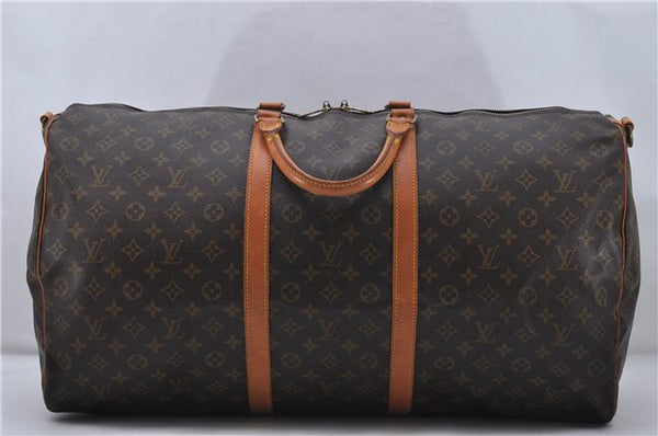 Auth Louis Vuitton Monogram Keepall Bandouliere 60 Boston Bag M41412 LV 7058D