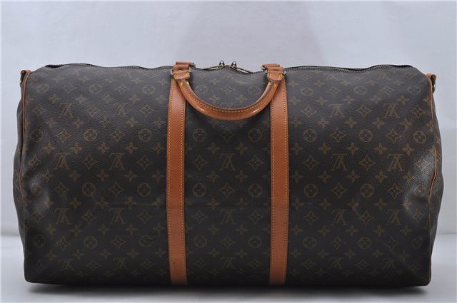 Auth Louis Vuitton Monogram Keepall Bandouliere 60 Boston Bag M41412 LV 7058D