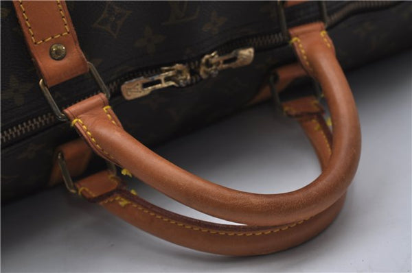 Auth Louis Vuitton Monogram Keepall Bandouliere 60 Boston Bag M41412 LV 7058D