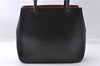 Authentic GUCCI Vintage Bamboo Hand Bag Purse Leather 0021061 Black 7059D