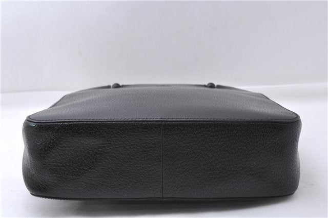 Authentic GUCCI Vintage Bamboo Hand Bag Purse Leather 0021061 Black 7059D